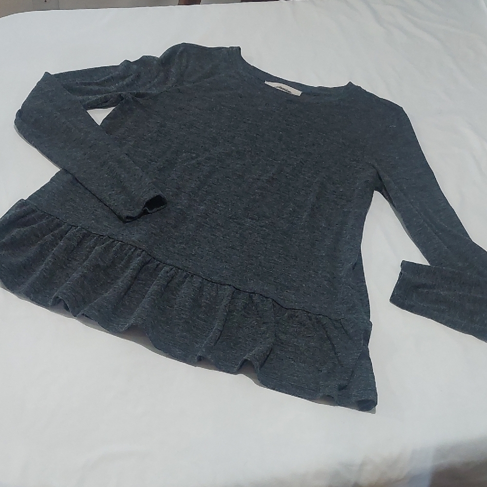 LOFT Charcoal Long Sleeve Top.Super Soft .Size Medium .